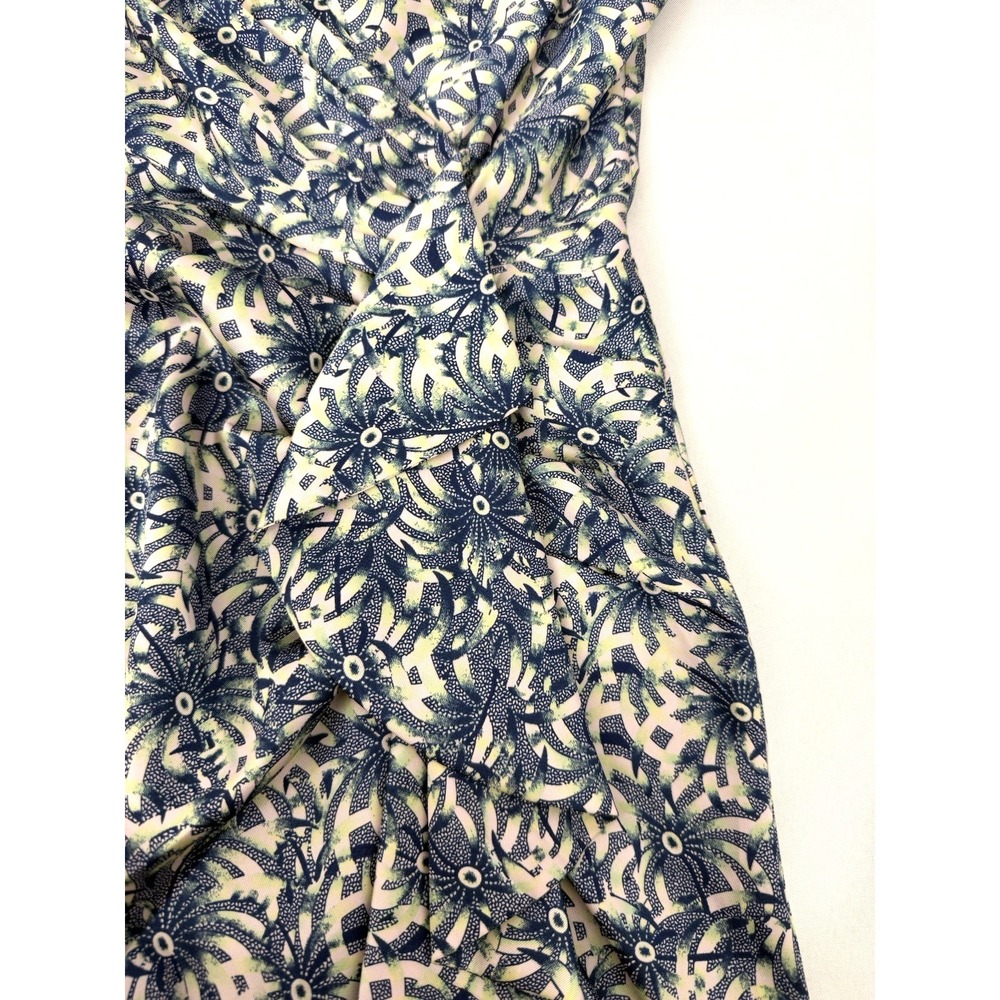 Cinq à Sept Lucinda Blue Green Ruffled Palm Floral Mini Dress Womens Size 6 - Picture 9 of 11